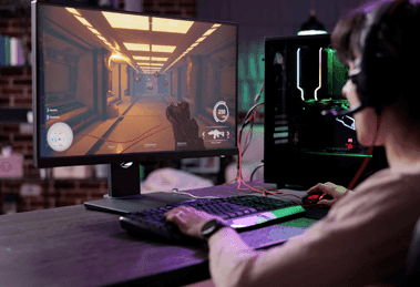 Gaming Solutions – A digital banner showcasing advanced technology for immersive and high-performance gaming experiences.